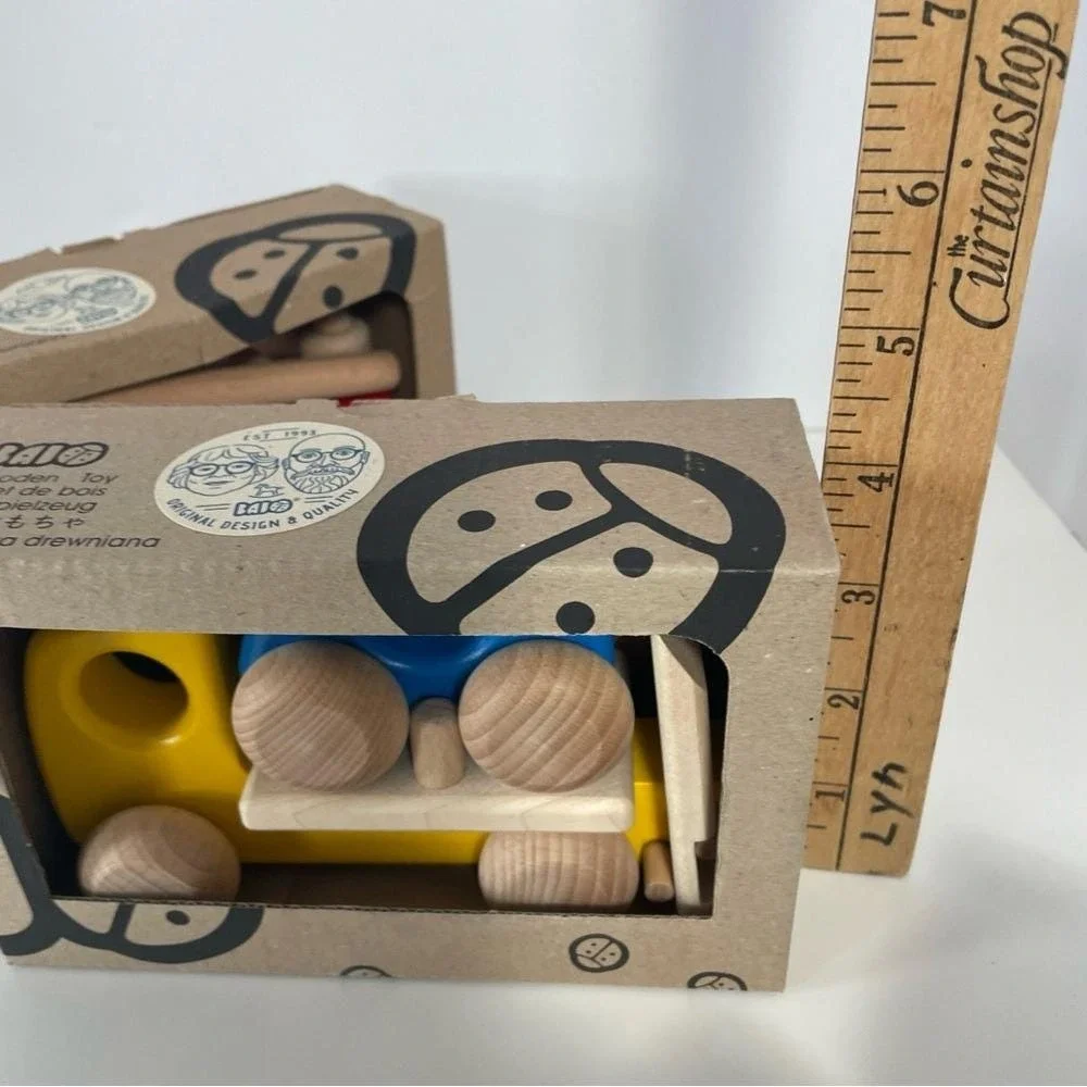 Bajo Wooden Toy Truck Emergency Vehicle Set - Police Ambulance Fire‎ Tow Truck